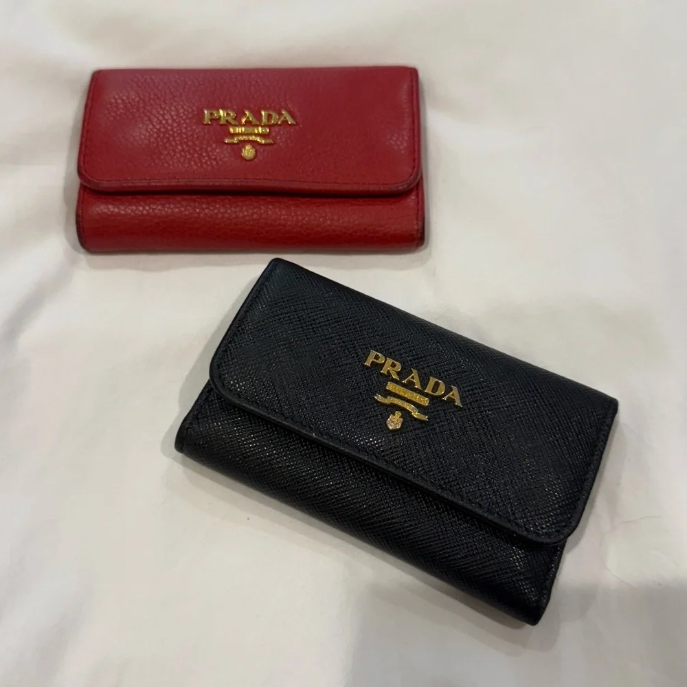 Prada Authentic Black Saffiano Leather Gold Key and Card Holder - Picture 9 of 9